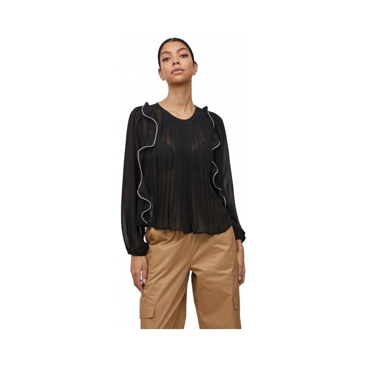 Vila Îmbracaminte Top Metina L/S - Black
