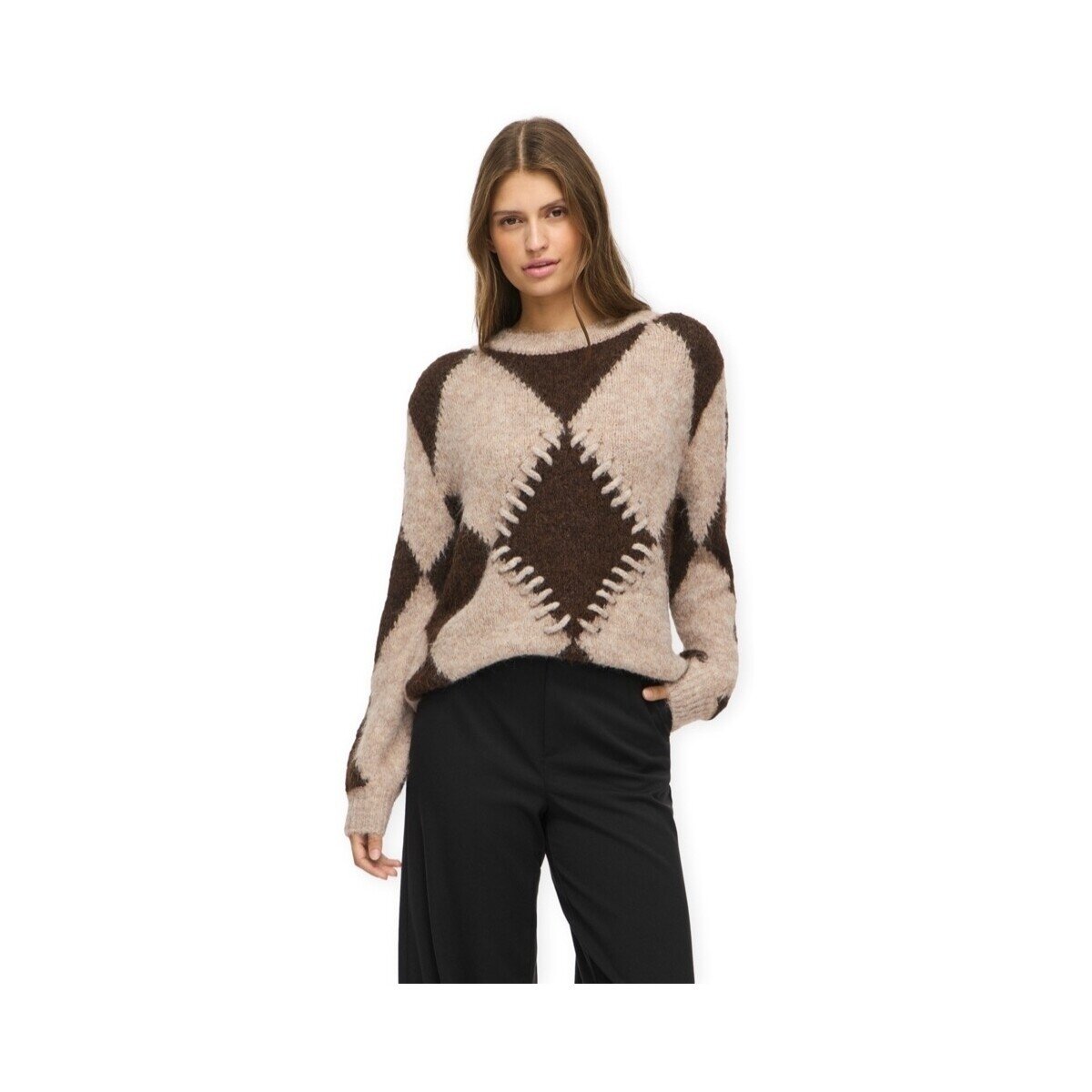 Vila Îmbracaminte Tora Knit - Natural Melange/Coffee Bean