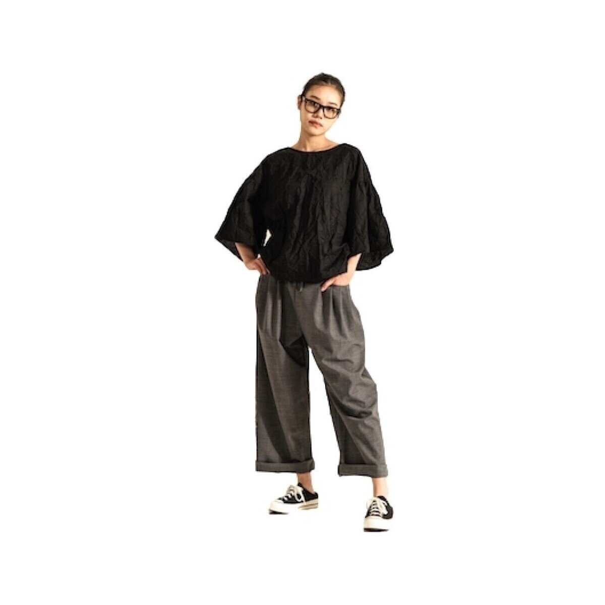 Wendy Trendy Îmbracaminte Top 221624 - Black