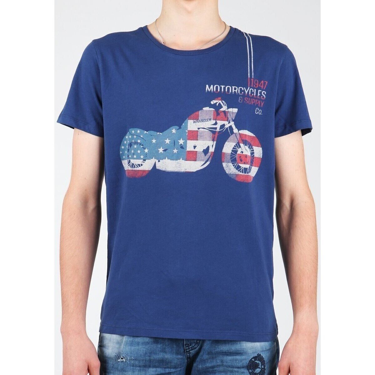 Wrangler Îmbracaminte S/S Biker Flag Tee W7A53FK 1F