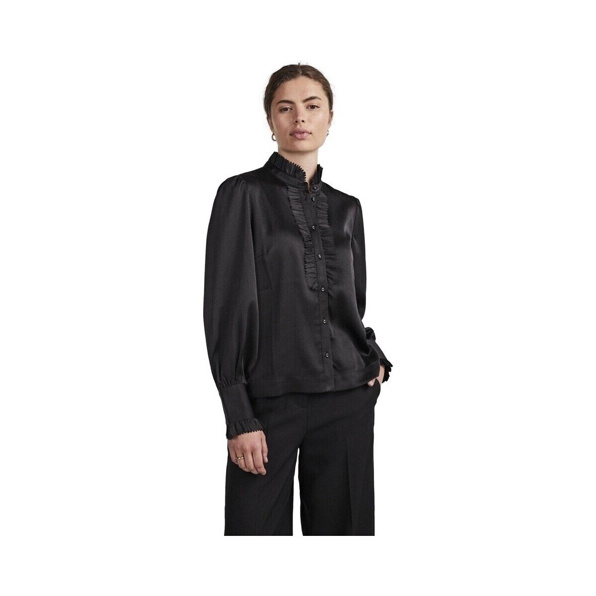 Y.a.s Îmbracaminte YAS Frilla Shirt L/S - Black