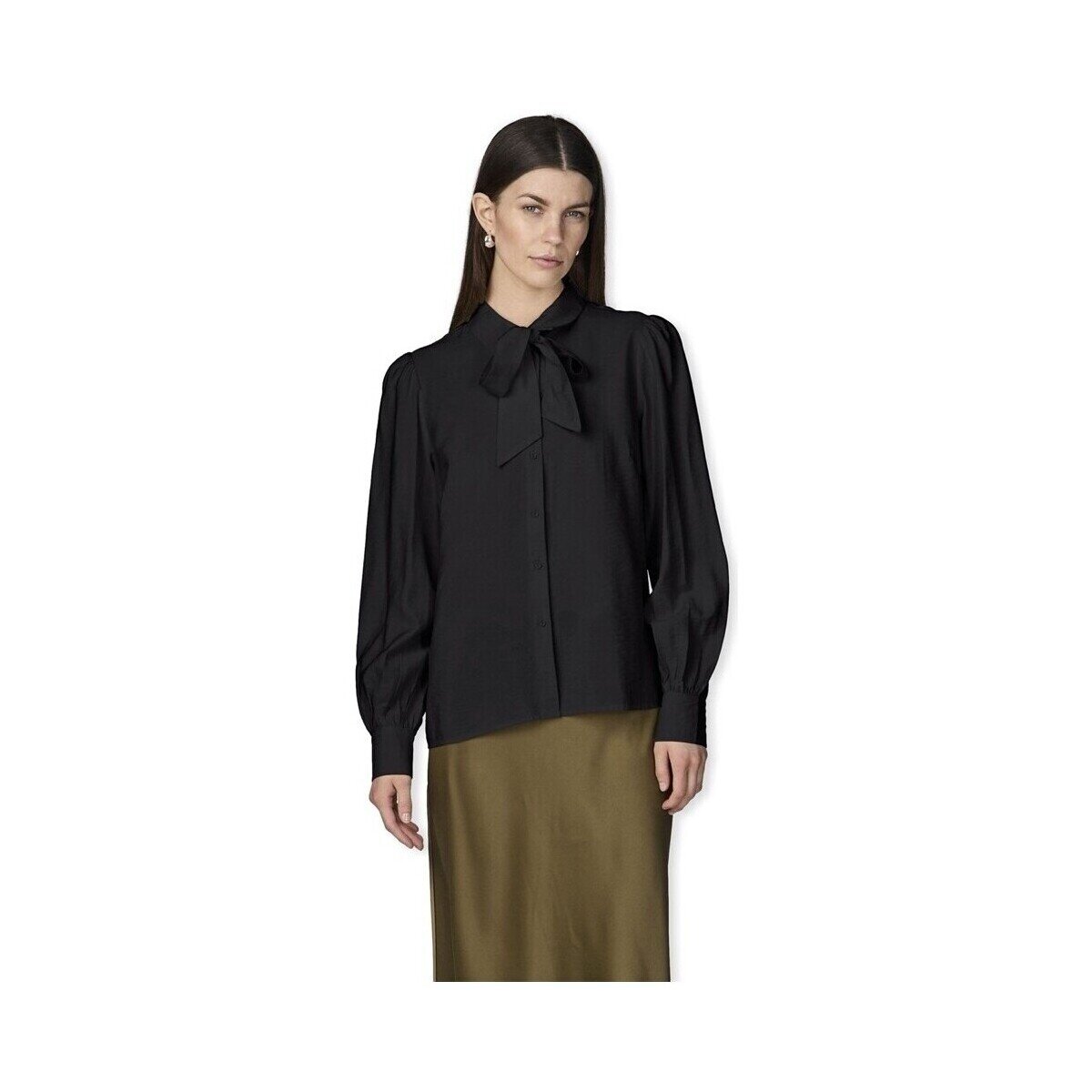 Y.a.s Îmbracaminte YAS Noos Pil LS Bow Shirt - Black