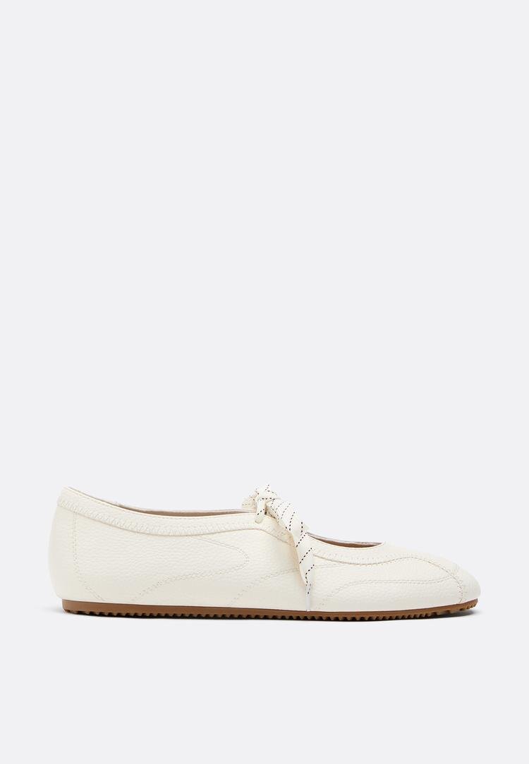 Stradivarius Balerini Tip Sneaker Cu Fundă Alb 38