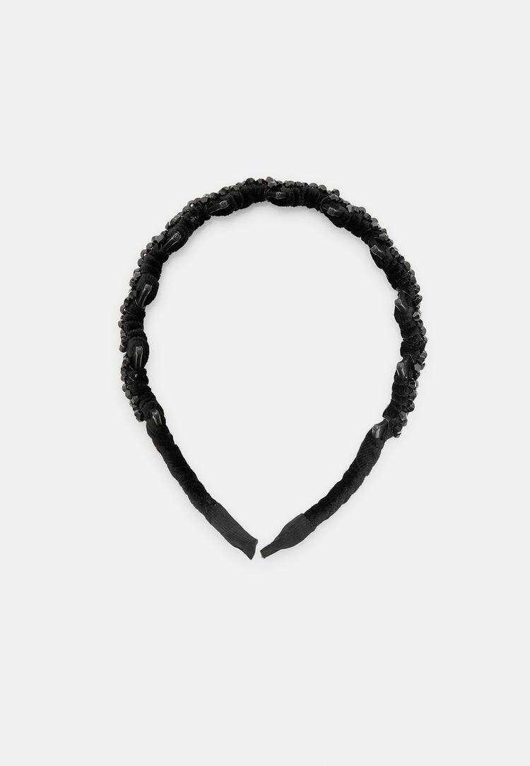 Stradivarius Bentiță Rigidă Cu Aplicații Strălucitoare Negru Os