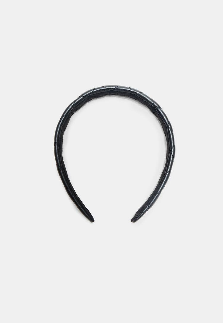 Stradivarius Bentiță Rigidă Cu Cusături Negru Os