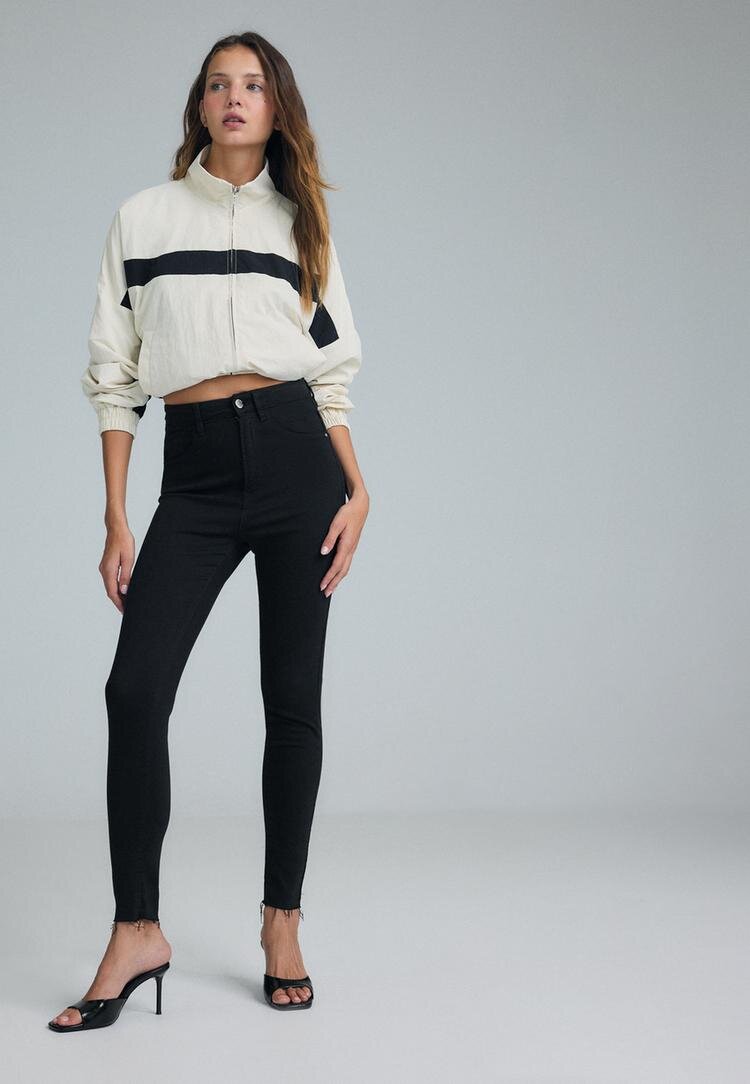 Stradivarius Blugi Skinny Cu Talie Înaltă Negru 34
