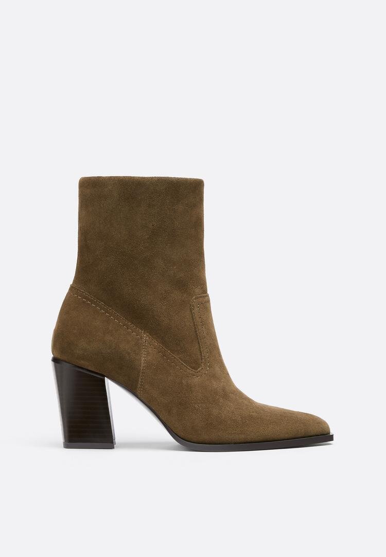 Stradivarius Botine Cu Toc Stil Cowboy Din Piele Piele 40