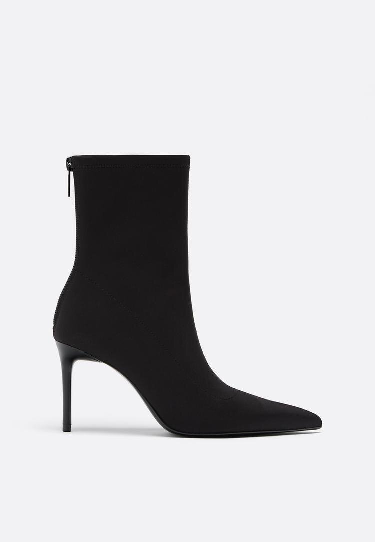 Stradivarius Botine Cu Toc Stiletto Negru 41