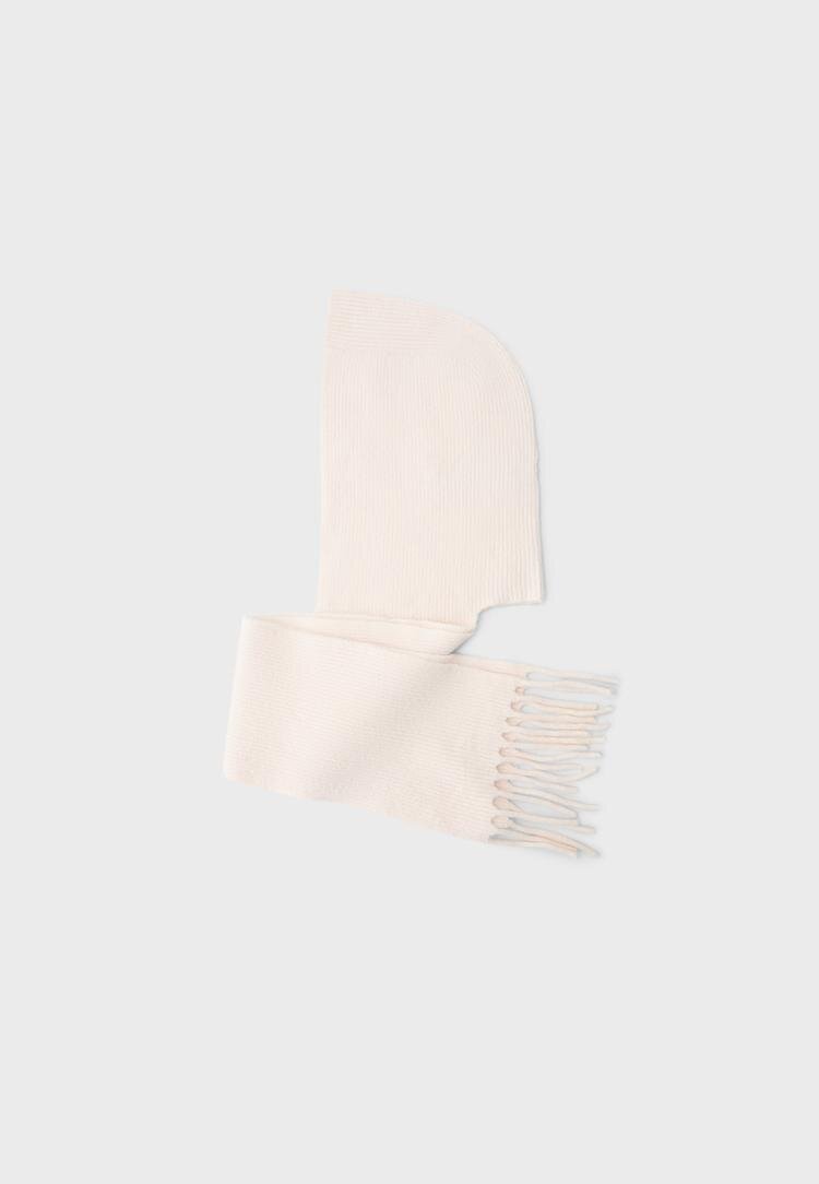 Stradivarius Bufandă Tip Cagulă Ecru Os