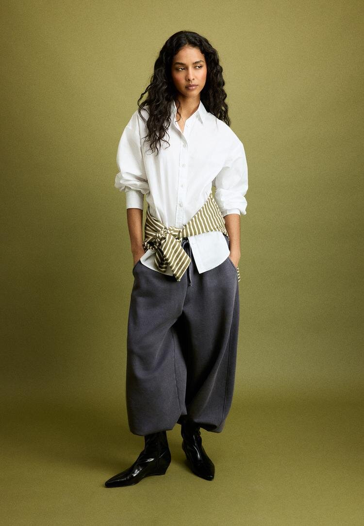 Stradivarius Cămașă Din Poplin Regular Ajustabilă Alb Xl