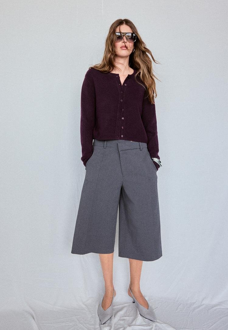 Stradivarius Cardigan Din Tricot Cu Nasturi Și Textură Moale Mov M