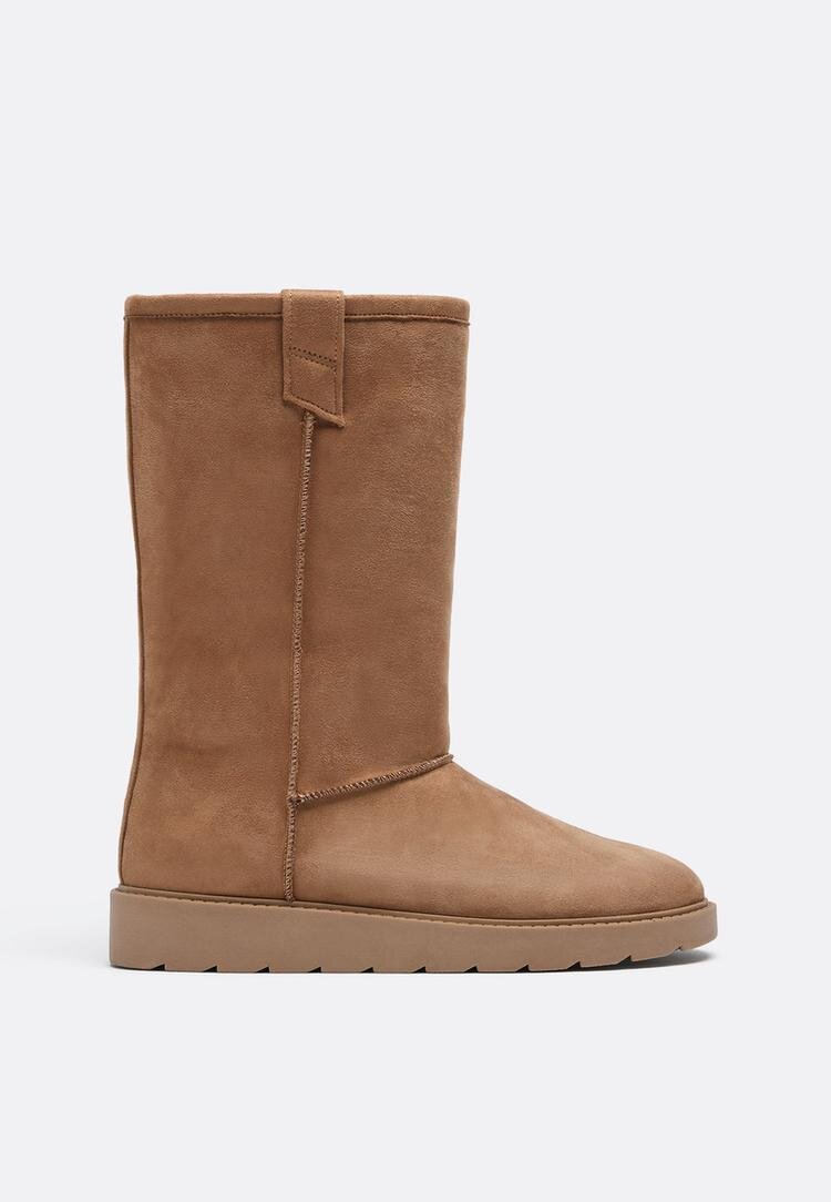 Stradivarius Cizme Joase Impermeabile Piele 41