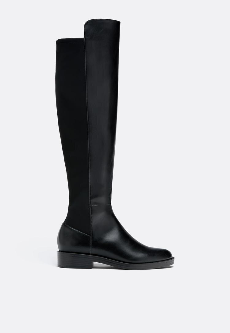 Stradivarius Cizme Joase Tip Călărie Xl Negru 40