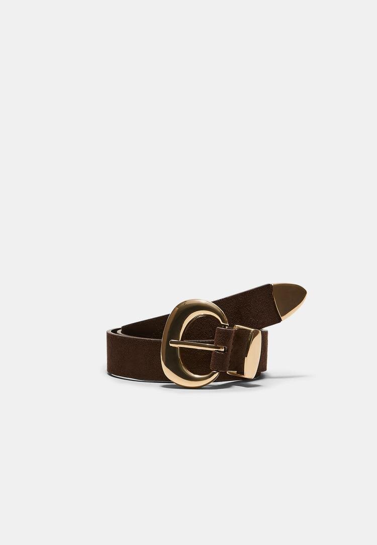 Stradivarius Curea Cu Cataramă Groasă Maro 90