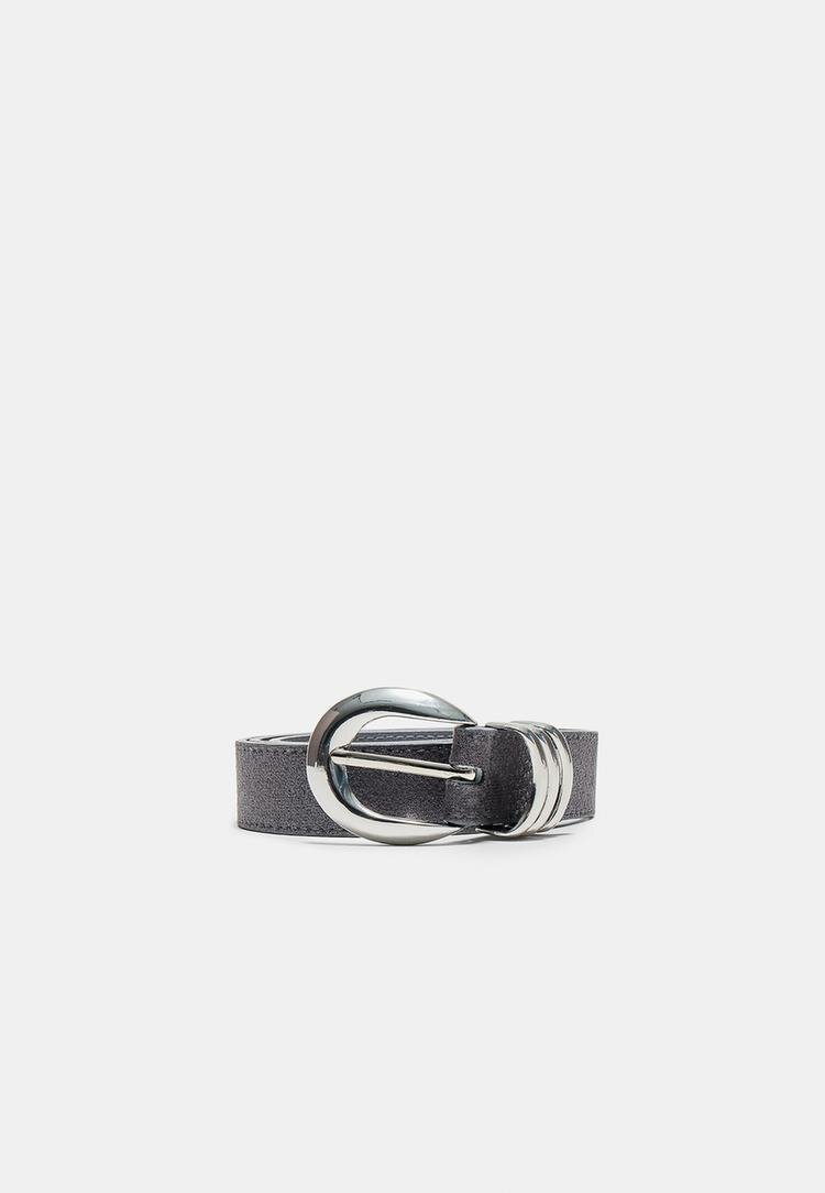 Stradivarius Curea Cu Print Șarpe Gri Marengo 90