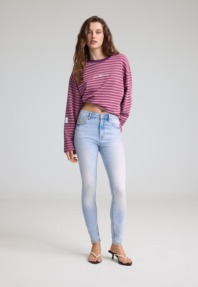 Stradivarius D07 Blugi Skinny Visoki Struk Albastru Deschis 42