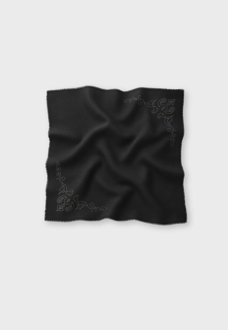 Stradivarius Eșarfă Cu Sclipici Negru Os