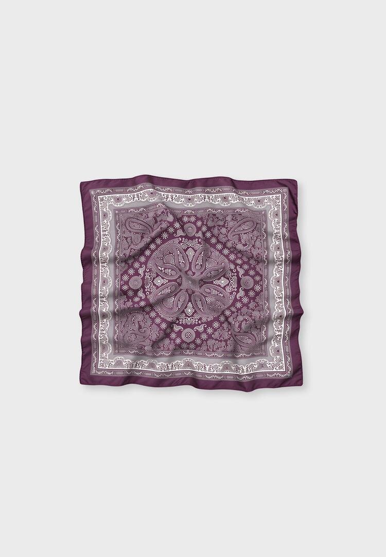 Stradivarius Eșarfă Paisley Mică Grena Os
