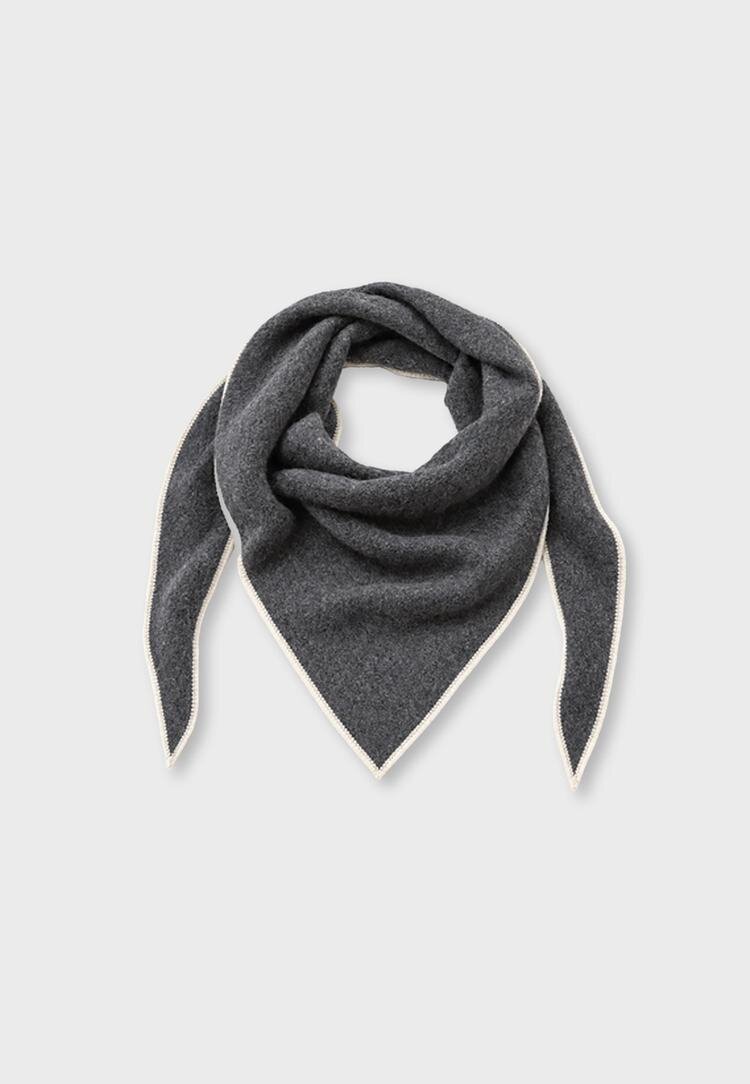 Stradivarius Eșarfă Triunghiulară Gri Melanj Os