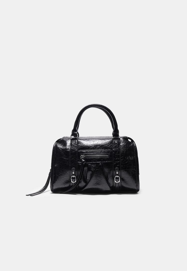 Stradivarius Geantă Bowling Medie Negru Os