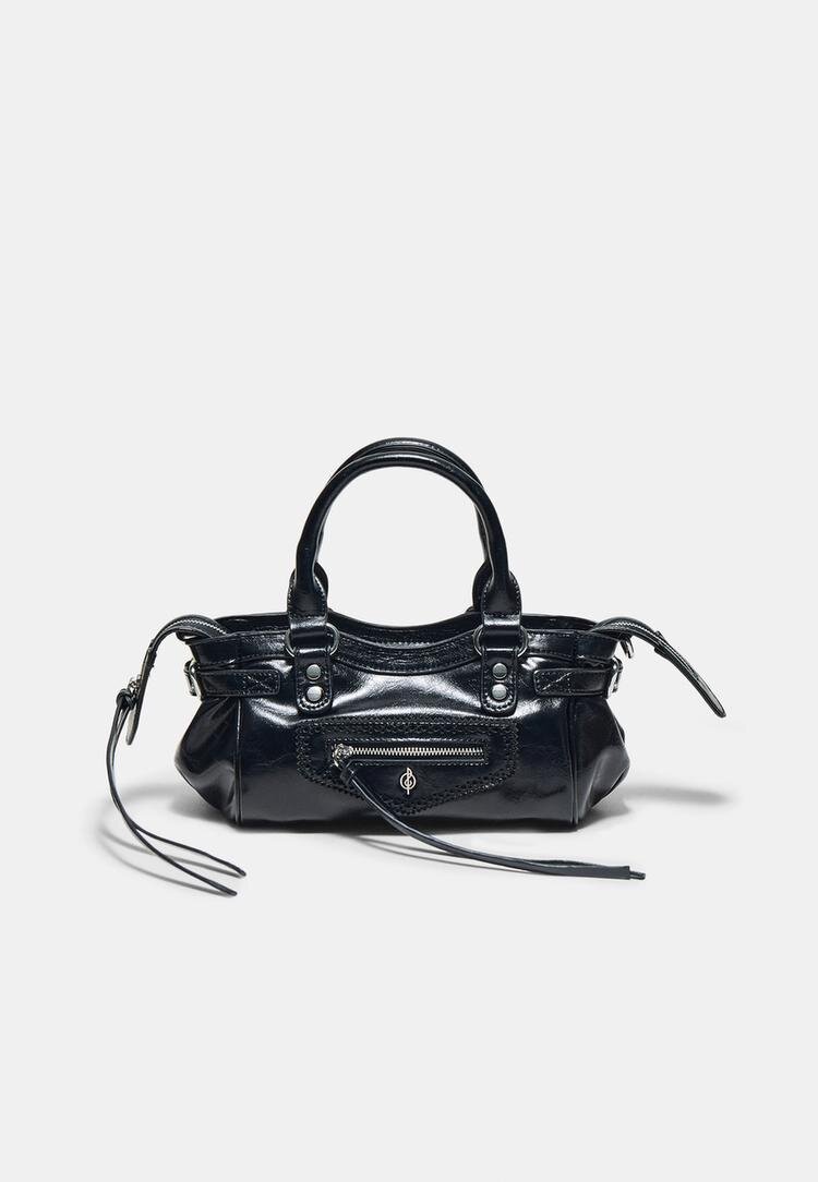 Stradivarius Geantă City Crossbody Negru Os