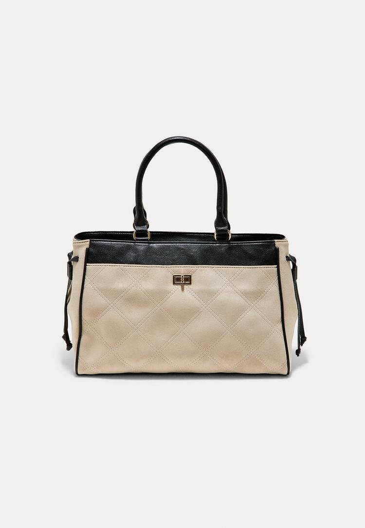 Stradivarius Geantă City Cu Clapetă Ecru Os