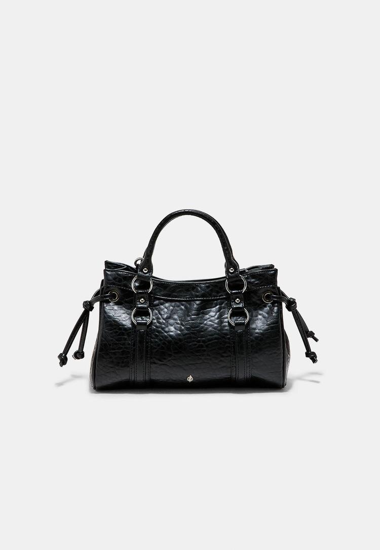 Stradivarius Geantă Crossbody City Cu Noduri Negru Os