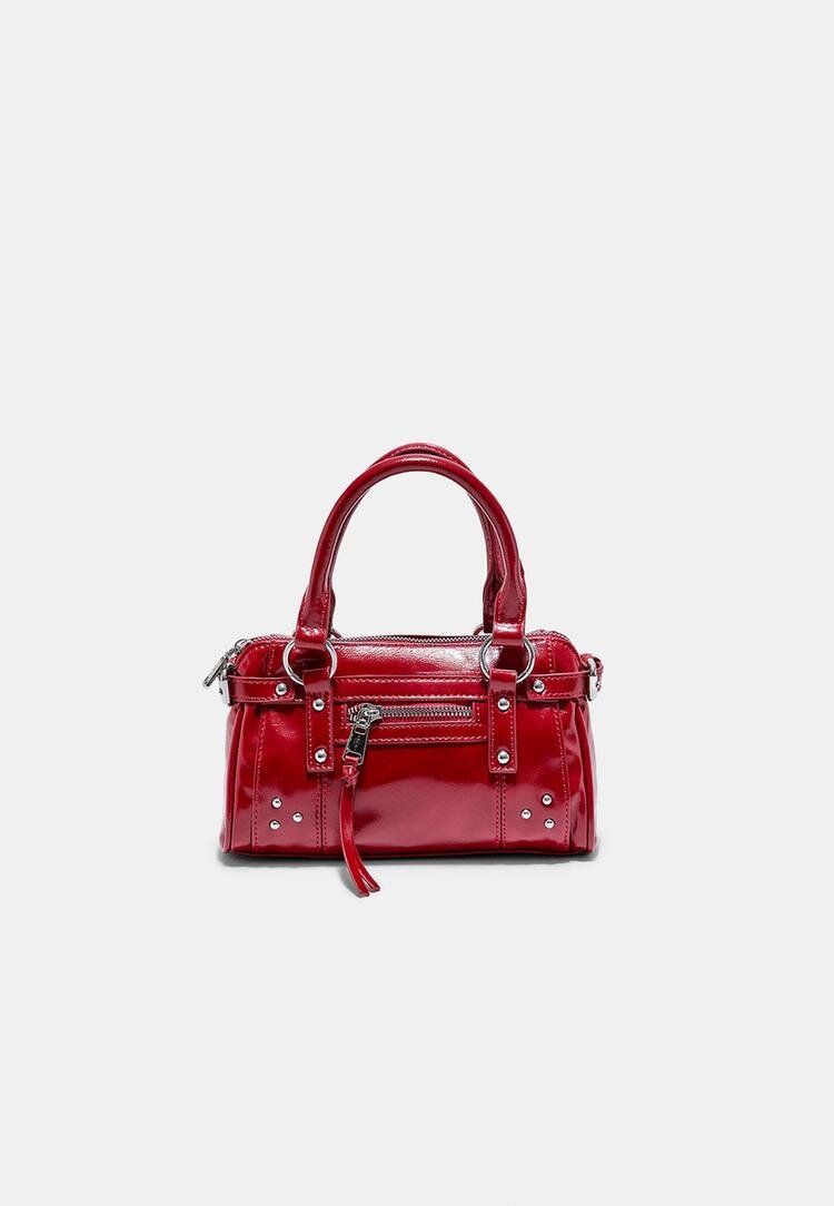 Stradivarius Geantă Crossbody Cu Buzunar Și Ținte Roșu Os