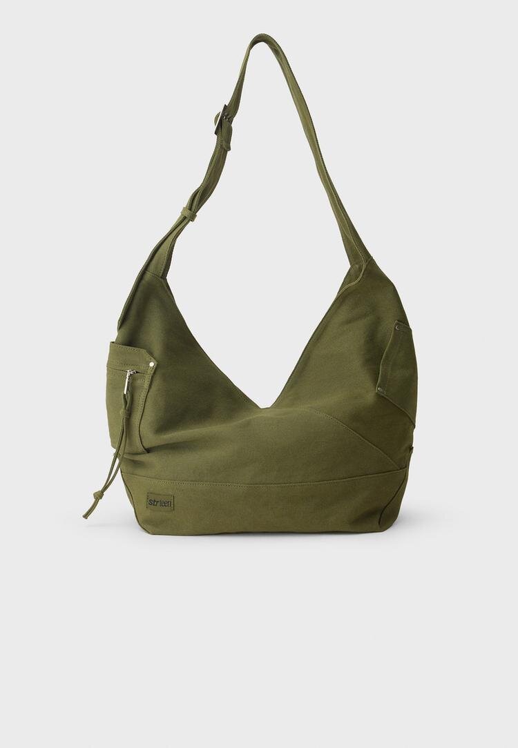 Stradivarius Geantă Crossbody Din Pânză Kaki Os