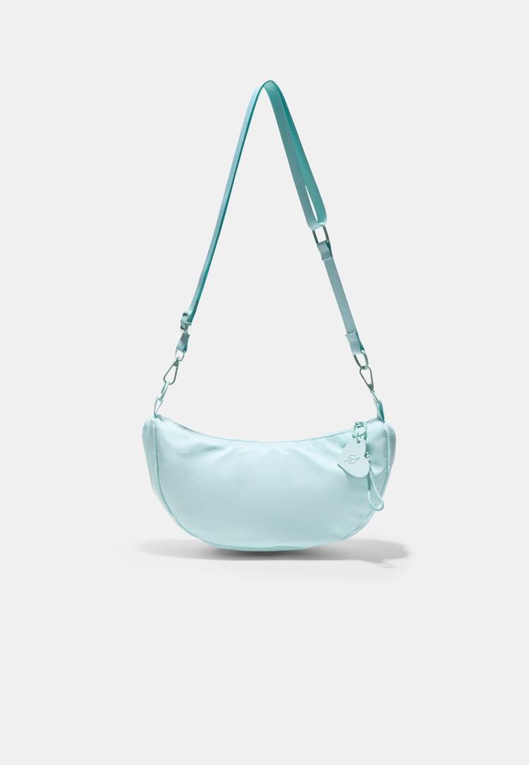 Stradivarius Geantă Crossbody Luna Din Material Textil Verde Pastel Os