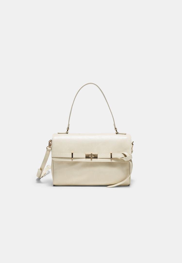 Stradivarius Geantă Crossbody Medie Cu Curea Ecru Os