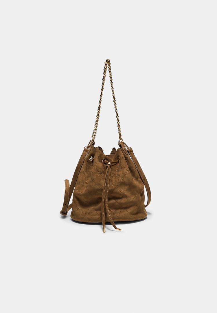 Stradivarius Geantă Crossbody Tip Sac Matlasată Maro Os