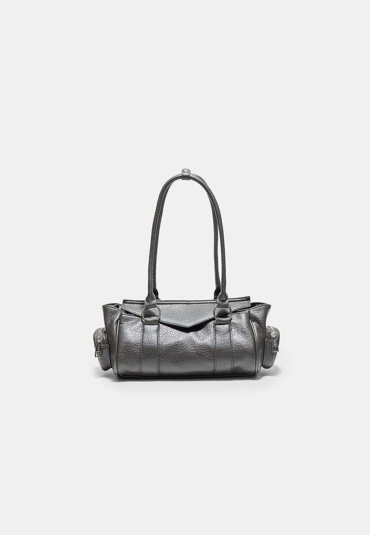 Stradivarius Geantă De Umăr Alungită Cu Buzunare Gri Marengo Os