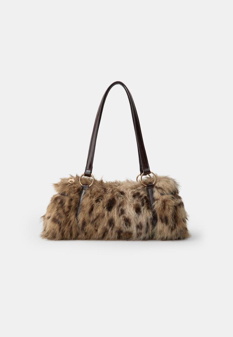 Stradivarius Geantă De Umăr Cu Imprimeu Retro Caramel Os