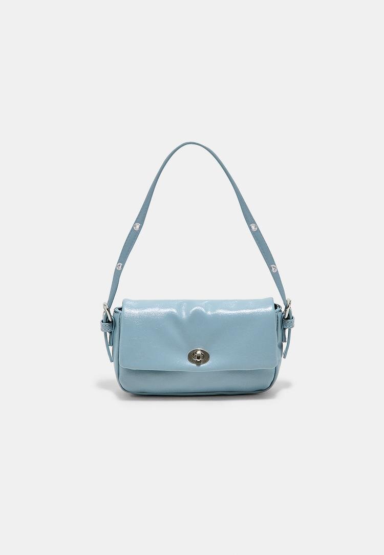 Stradivarius Geantă De Umăr Mini Cu Aspect Șifonat Albastru Cer Os