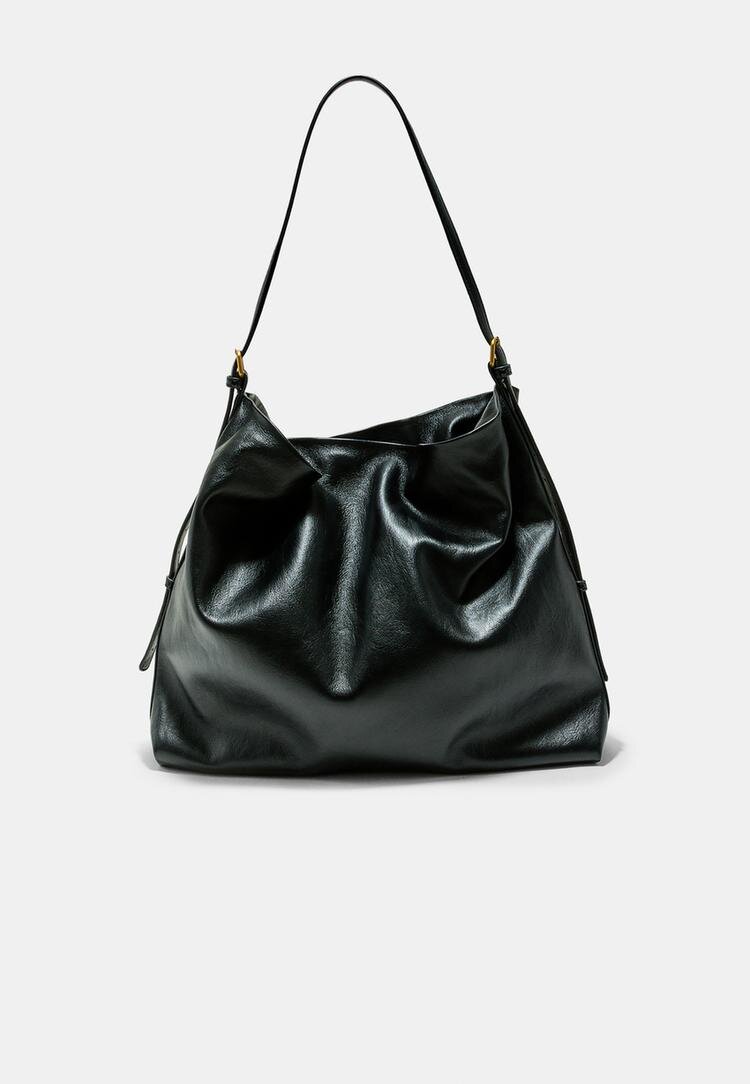 Stradivarius Geantă De Umăr Moale Negru Os