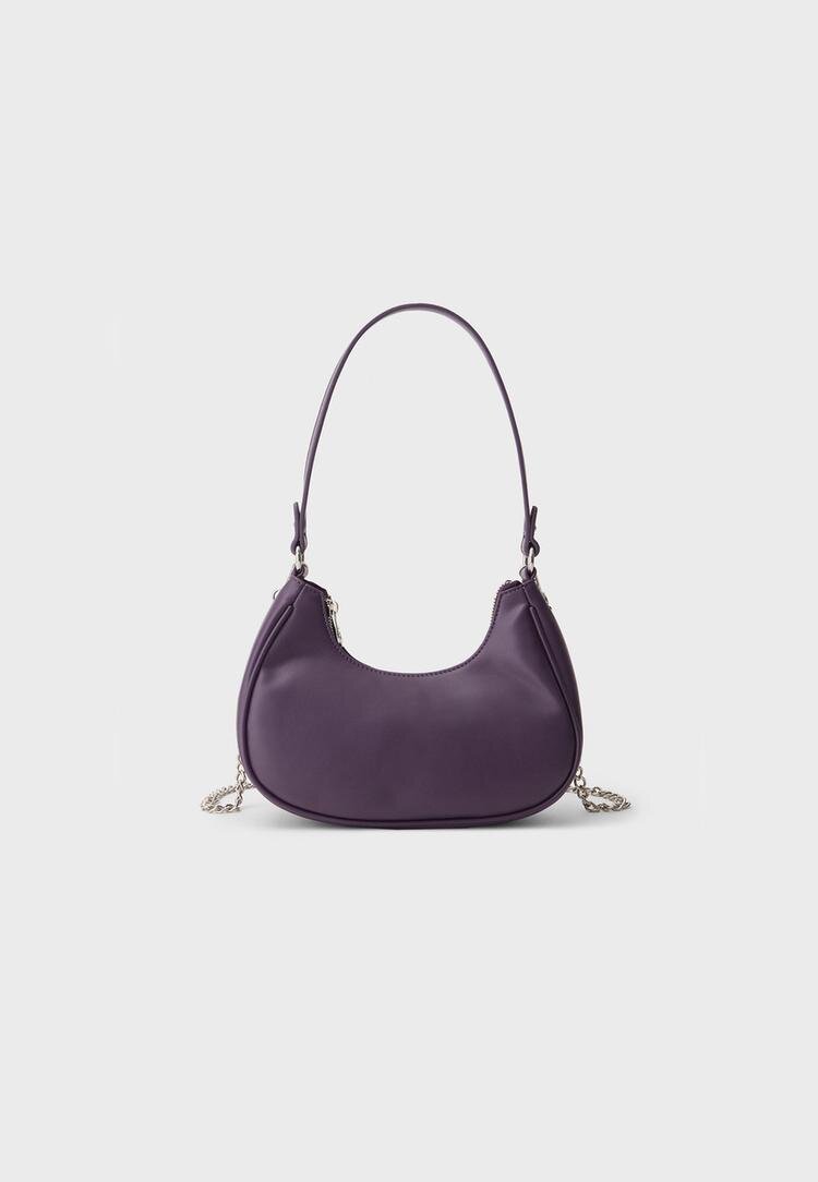 Stradivarius Geantă De Umăr Semilună Grena Os