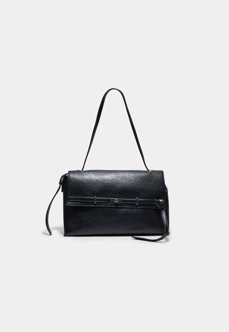 Stradivarius Geantă Maxi Tip Curea Negru Os
