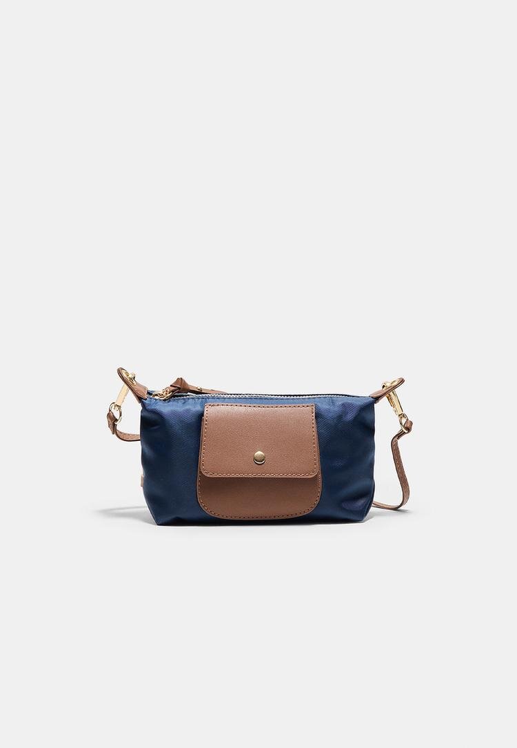 Stradivarius Geantă Mini Combinată Albastru Os