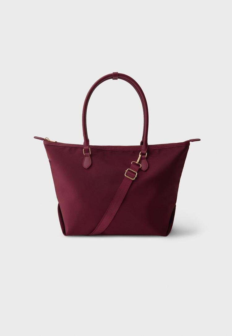 Stradivarius Geantă Shopper Combinată Cu Curea De Umăr Grena Os