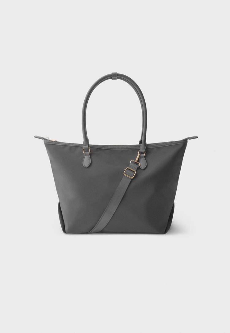 Stradivarius Geantă Shopper Combinată Cu Curea De Umăr Gri Marengo Os