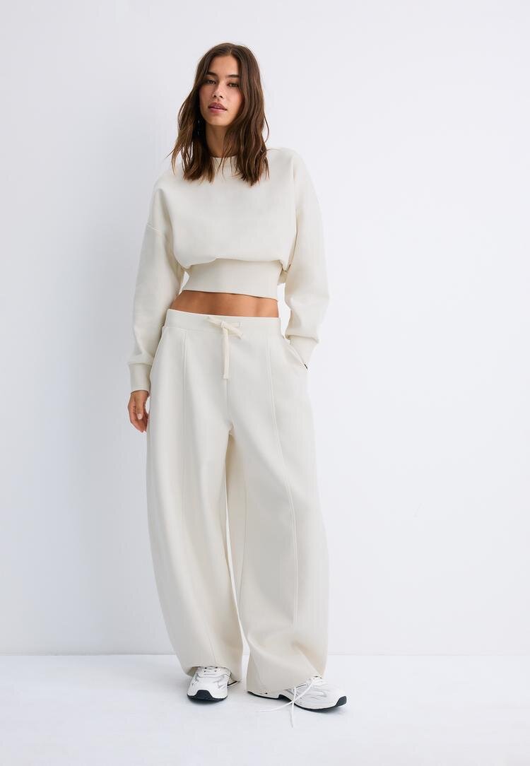 Stradivarius Hanorac Cropped Cu Betelie Vanilie M