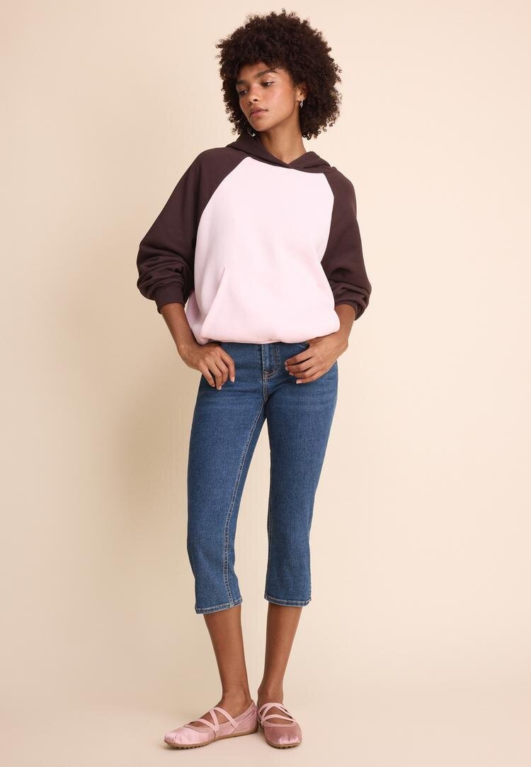 Stradivarius Hanorac Cu Mânecă Raglan Și Contrast Roz Pastel M