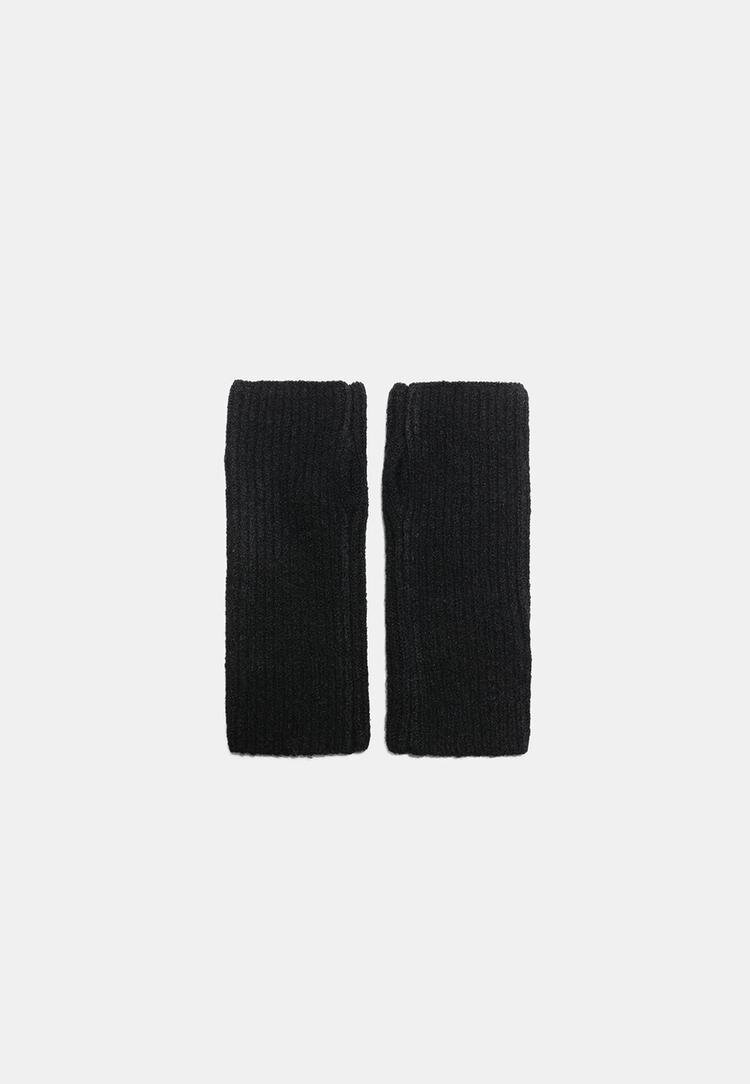 Stradivarius Mănuși Fără Degete Negru Os