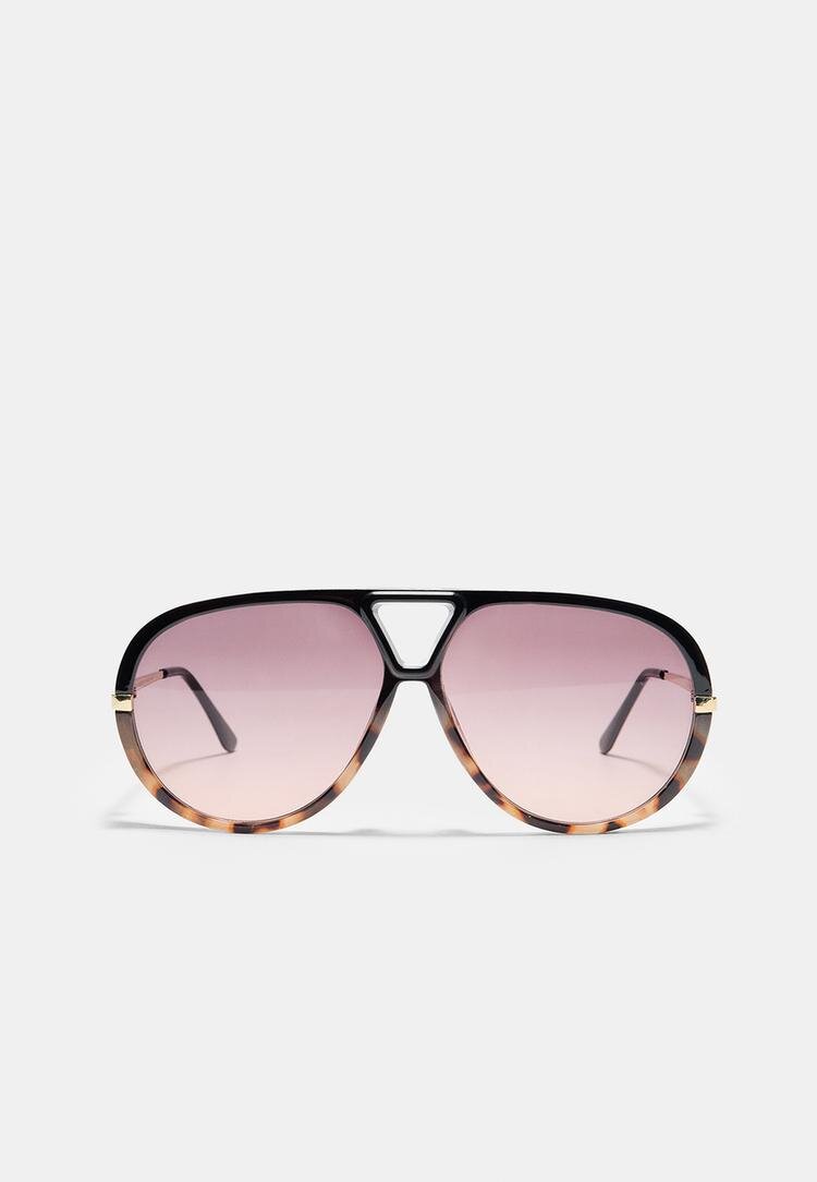 Stradivarius Ochelari Aviator Combi Maro Os