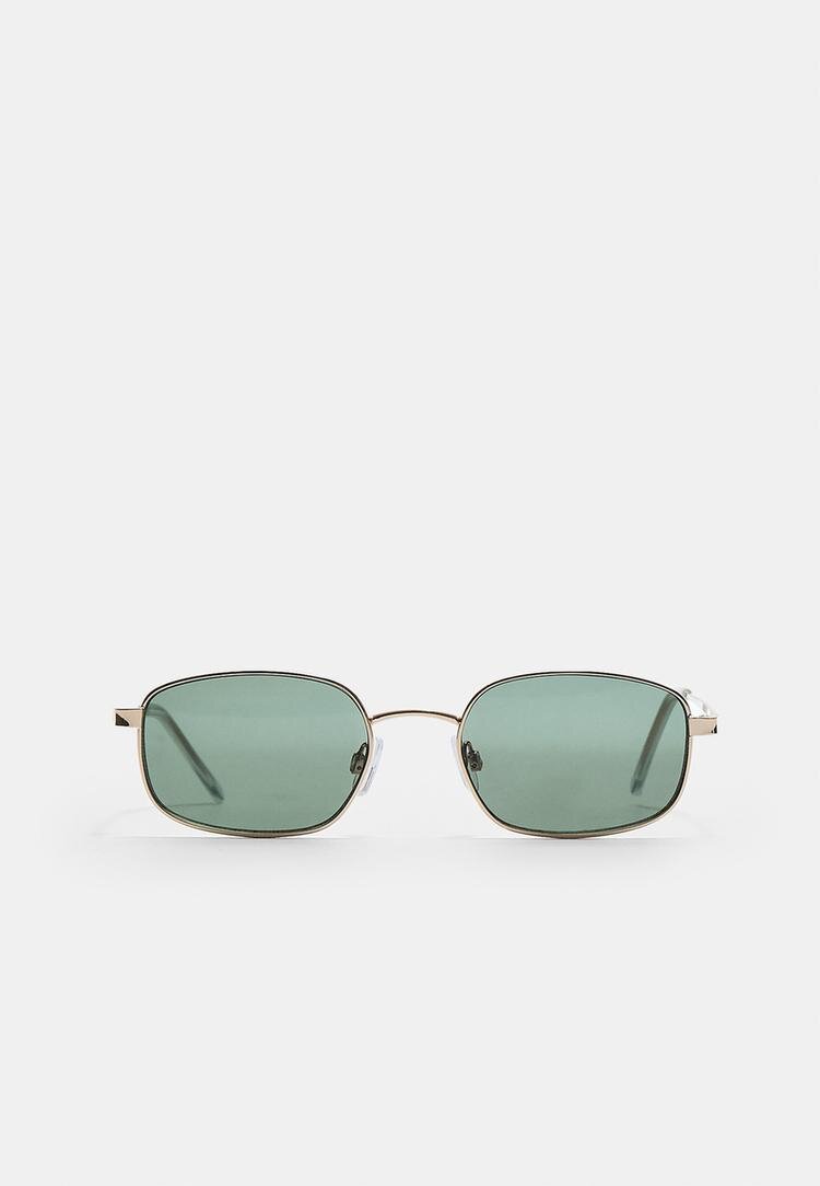 Stradivarius Ochelari De Soare Dreptunghiulari Cu Ramă Metalică Auriu Os