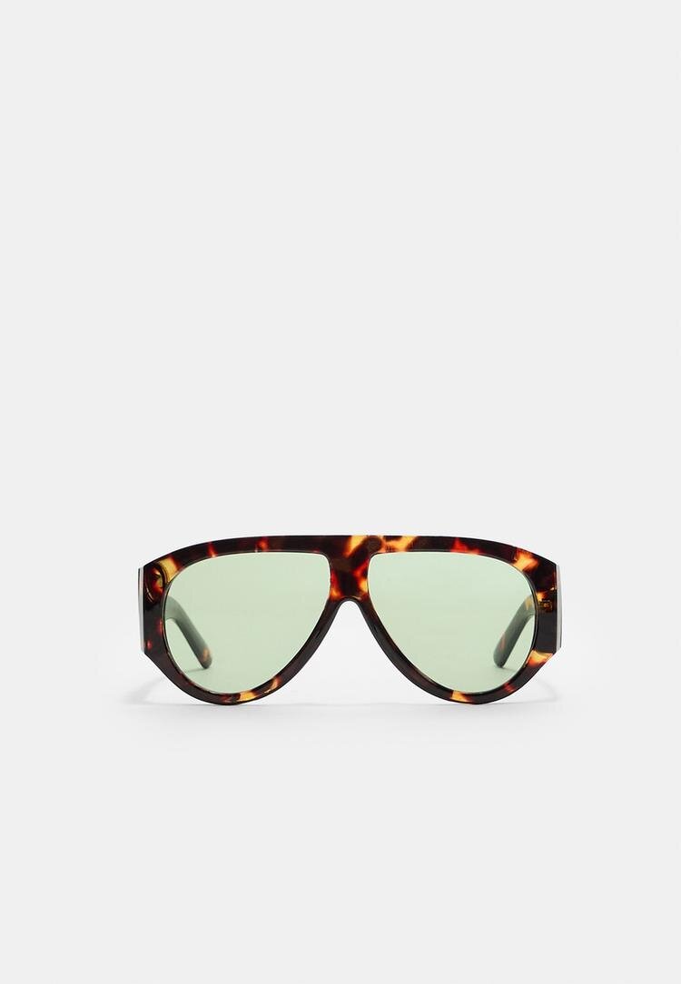 Stradivarius Ochelari De Soare Stil Retro Cu Efect Baga Kaki Os