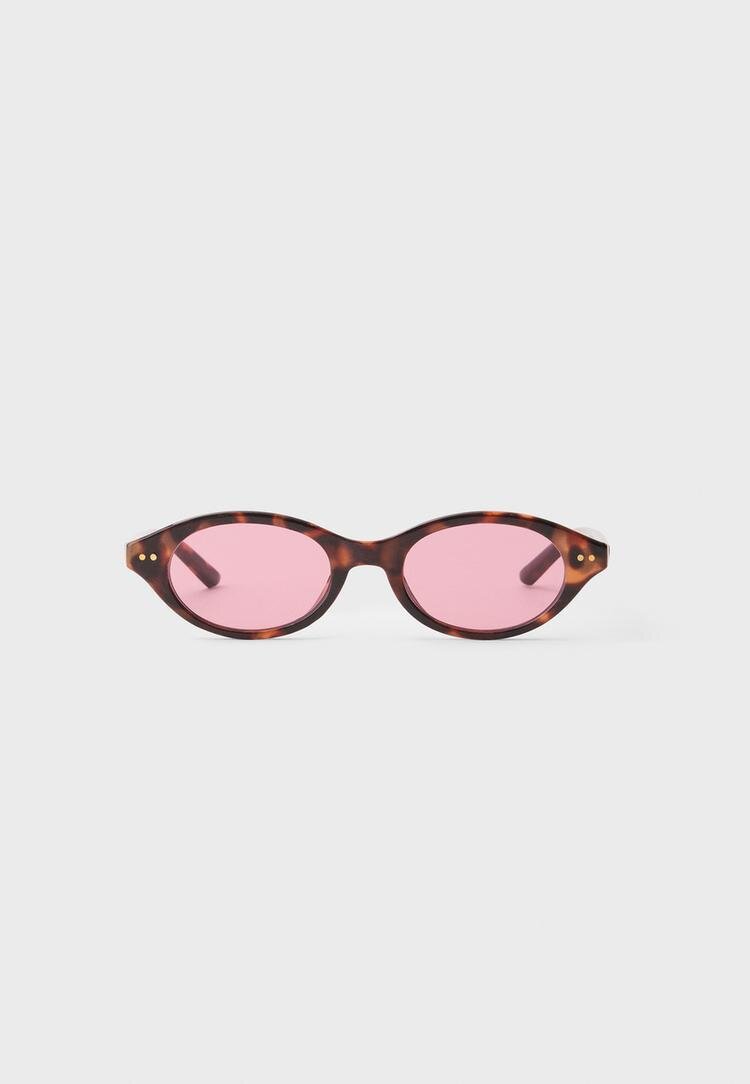 Stradivarius Ochelari Ovali Roz Pastel Os