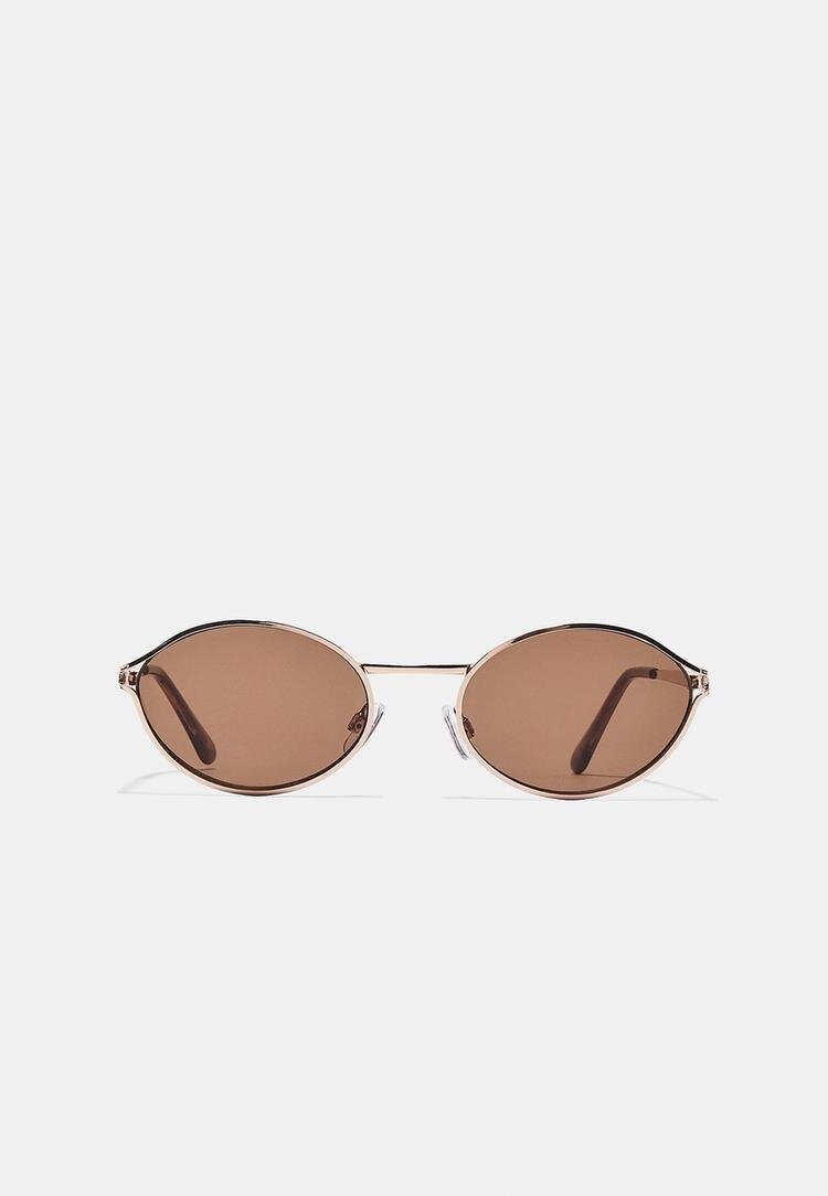 Stradivarius Ochelari Rotunzi Din Metal Auriu Os
