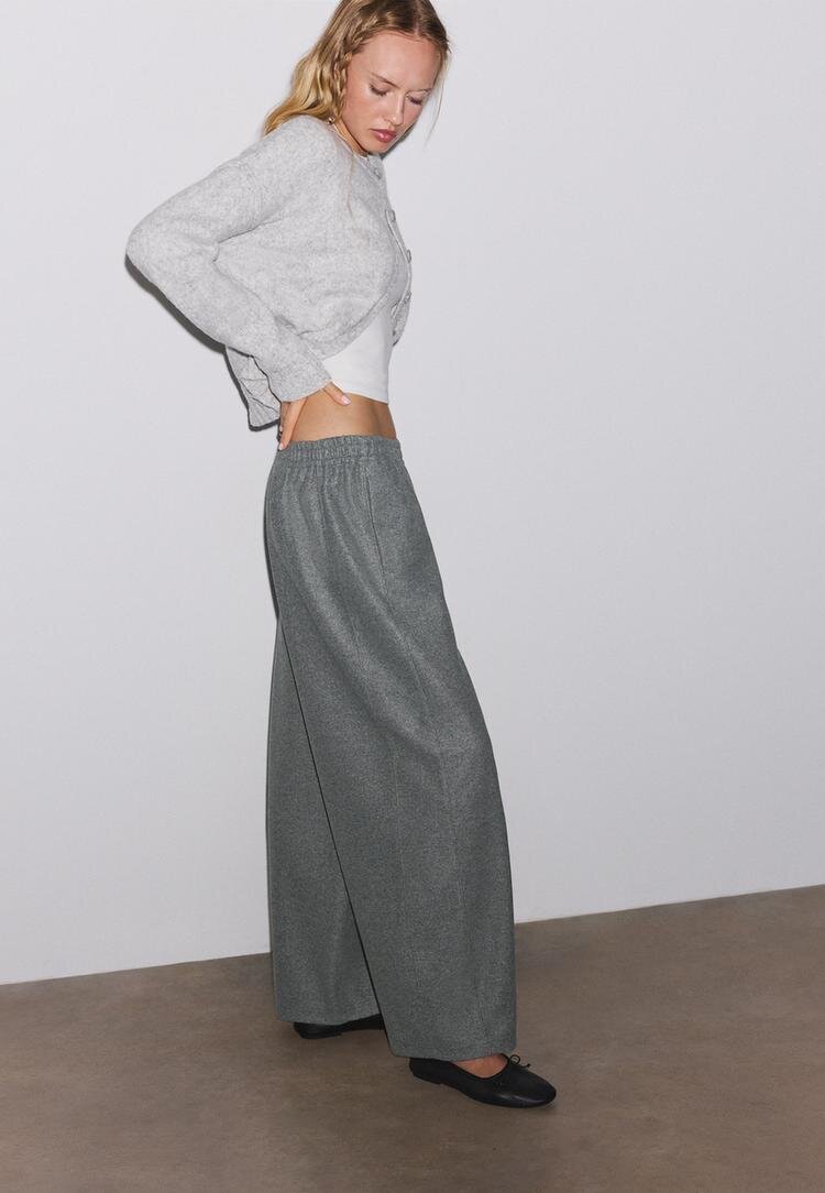 Stradivarius Pantaloni Barrel Gri Xs